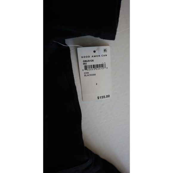 Good American GMJS126 Women's Sz 2 (M) Black Fit For Success Denim Jumpsuit - Picture 5 of 13